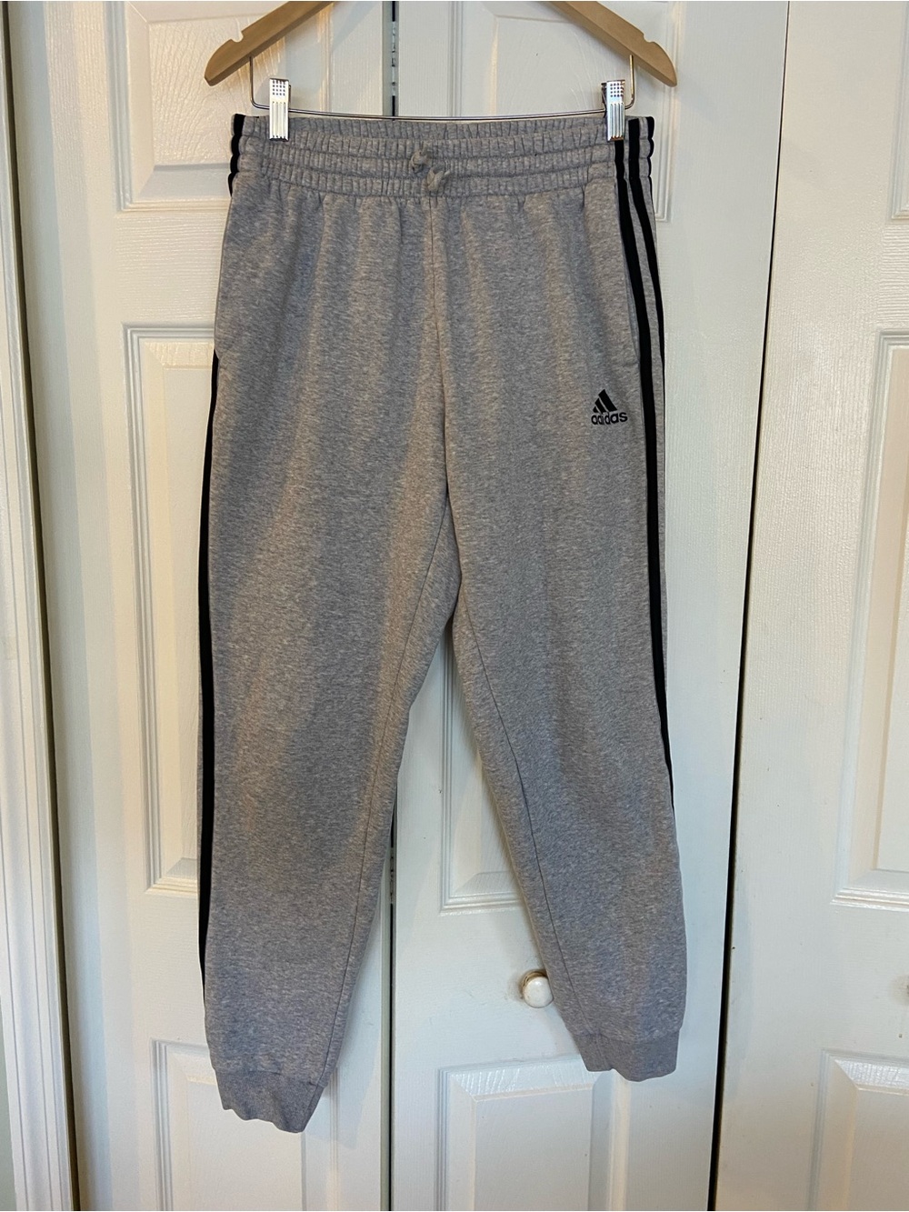 adidas Gray Sweatpants with Black Side Stripes